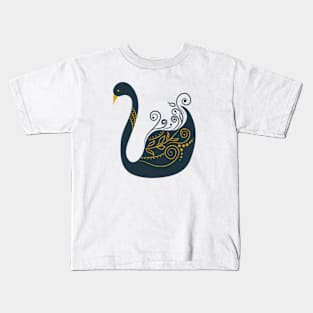 Floral swan Kids T-Shirt